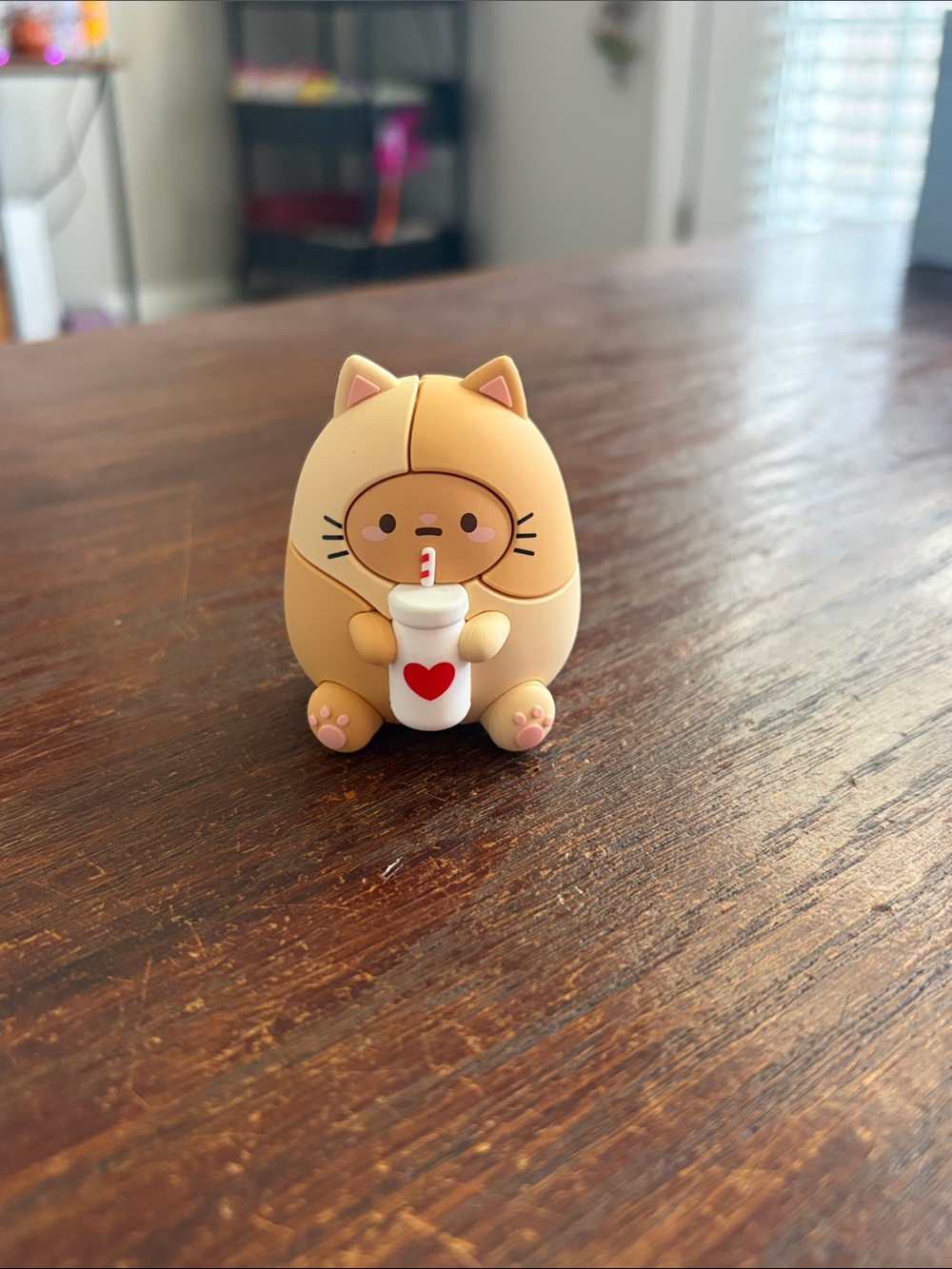Smoko Milk Tayto Cat - Cute Figurine Toy with Heart Drink - New Condition